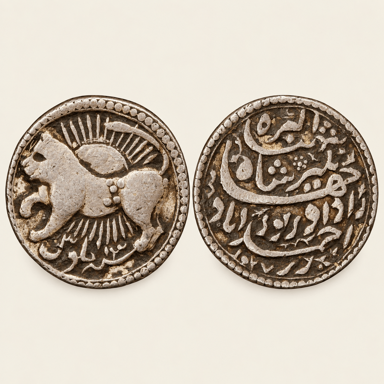 MUGHAL EMPIRE: Jahangir, AR Zodiac Rupee Leo Type, Ahmadabad AH1027, 11.14 gm, PCGS, RR.