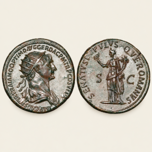 ROMAN: Trajan. AD 98-117. Æ Dupondius Rome mint. From the BLS Collection, 13.61gm